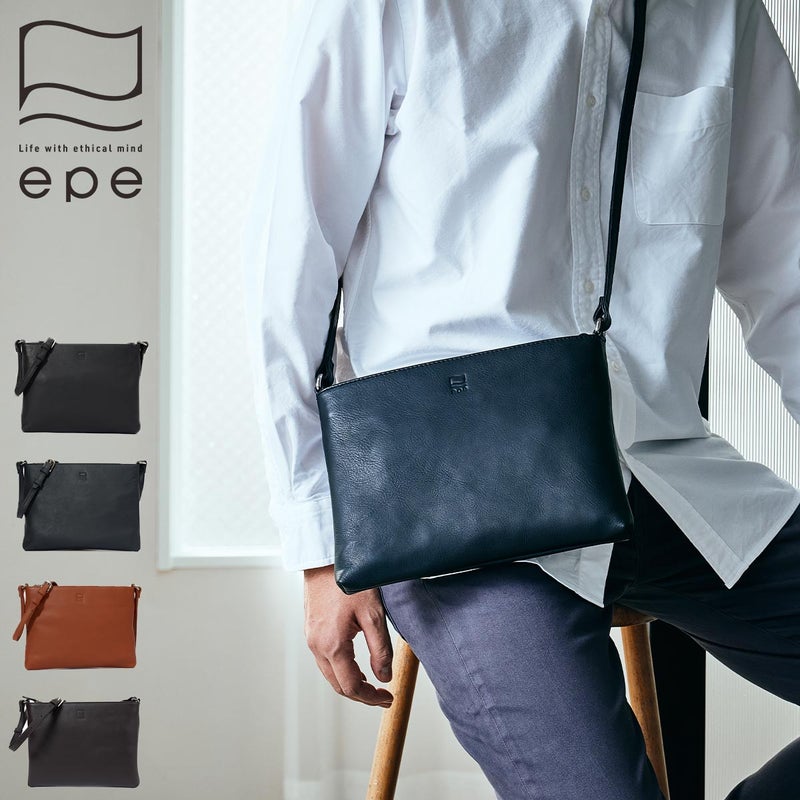サコッシュショルダーバッグメンズ本革レザーブランドファスナー付き革大容量大きめ人気おすすめサコッシュバッグレディース斜めがけ大人30代40代50代エペepeepe006
