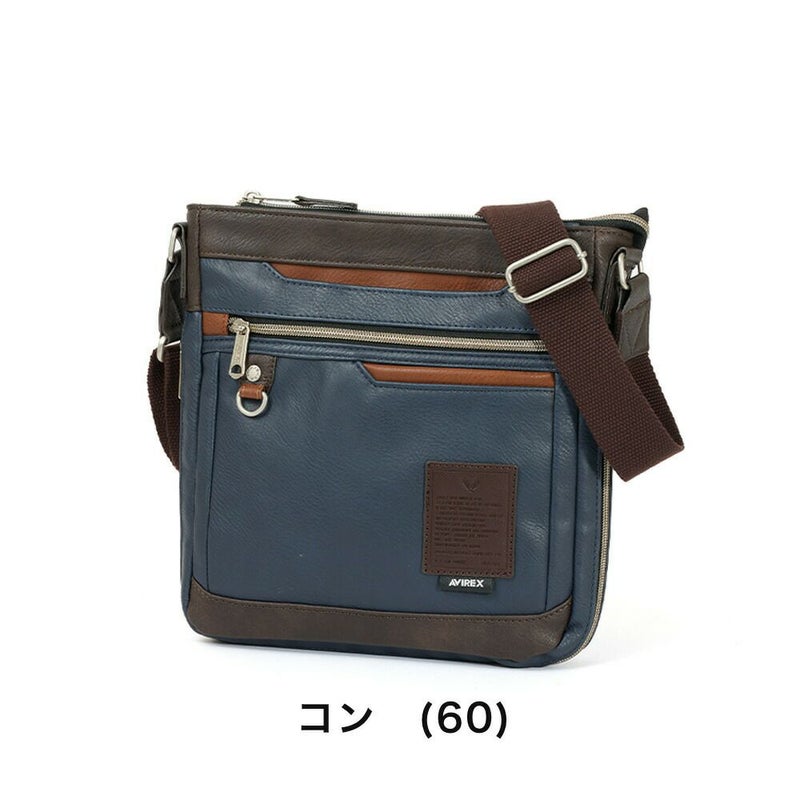 アビレックスショルダーバッグAVIREXバッグ合皮スクエアショルダーバッグアヴィレックスメンズショルダーバックブランド人気かっこいい斜めがけ斜め掛け30代40代50代60代AX5007