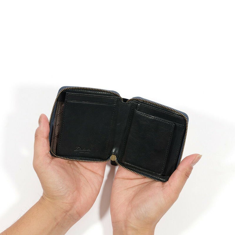 ダコタDakota財布二つ折りミニ財布メンズミニモ二つ折り財布本革レザー2つ折り財布ラウンドファスナーブランドシンプル男性プレゼントDakotaBLACKLABELダコタブラックレーベル627618