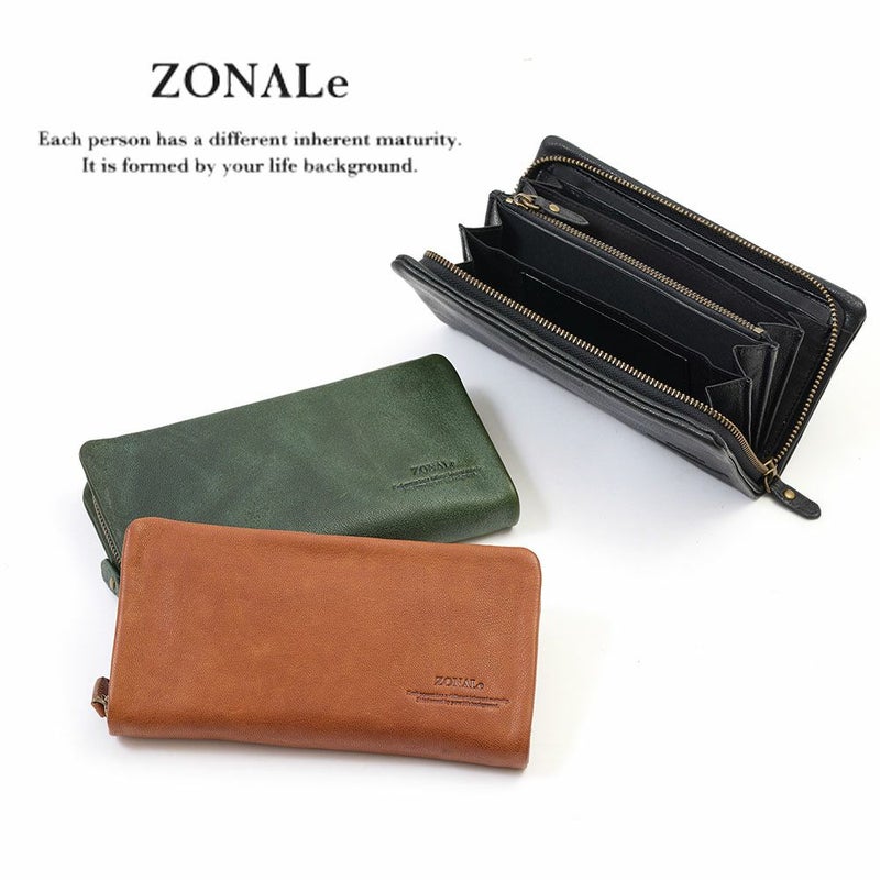 ゾナール長財布ZONALe財布本革革レザーメンズレディースラウンドファスナーファスナー付きカプリ大容量彼氏男性ロングウォレットブランド人気おしゃれギフトプレゼント人気31324