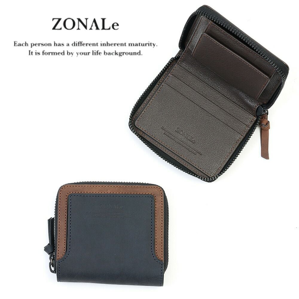 ZONALe財布ゾナール二つ折りラウンドファスナーメンズレディース二つ折り財布ストラト本革革牛革レザー2つ折り2つ折り財布ファスナーミドルウォレット人気ブランドコンパクト日本製31352
