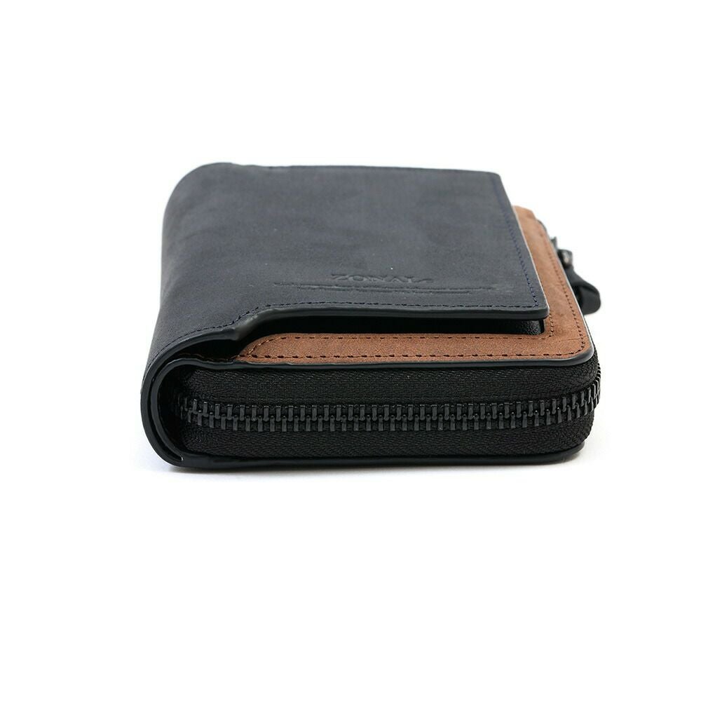 ZONALe財布二つ折り財布ゾナール二つ折り2つ折り本革革レザーメンズストラト折りたたみ小銭入れ付きファスナーブランドおしゃれ縦型タテ型人気大容量ギフトプレゼント男性日本製31354