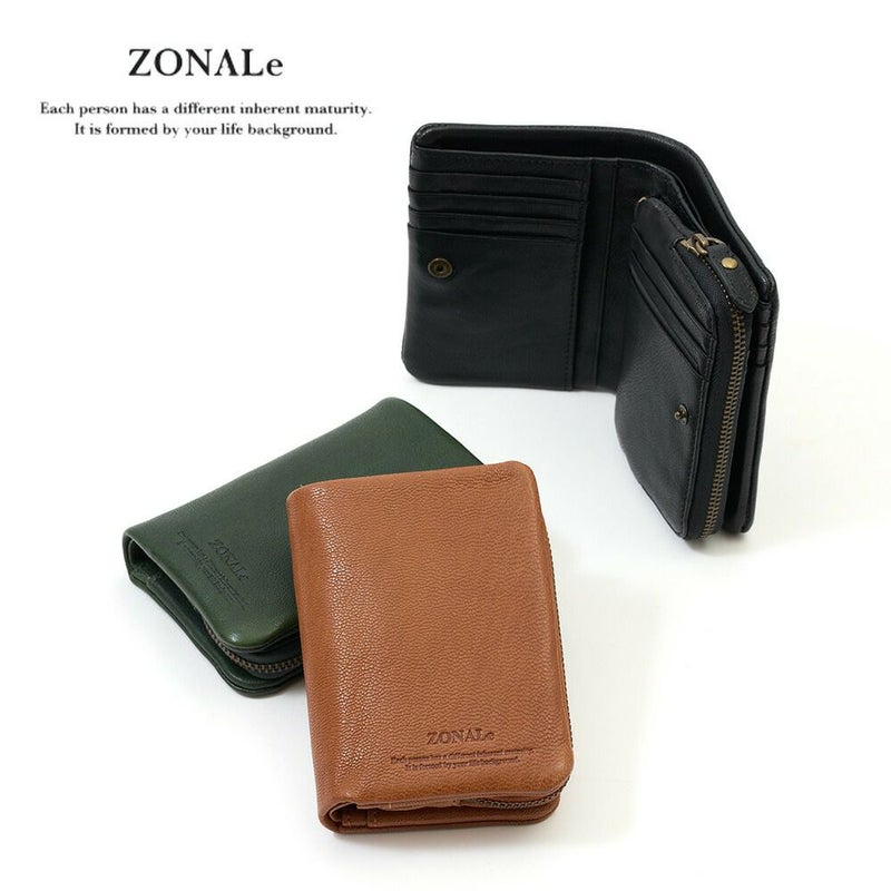 ZONALeミドルウォレット財布二つ折り縦型ゾナール二つ折り財布本革革レザーメンズレディースカプリ小銭入れ取れるブランドおしゃれ人気大容量ギフトプレゼント31323