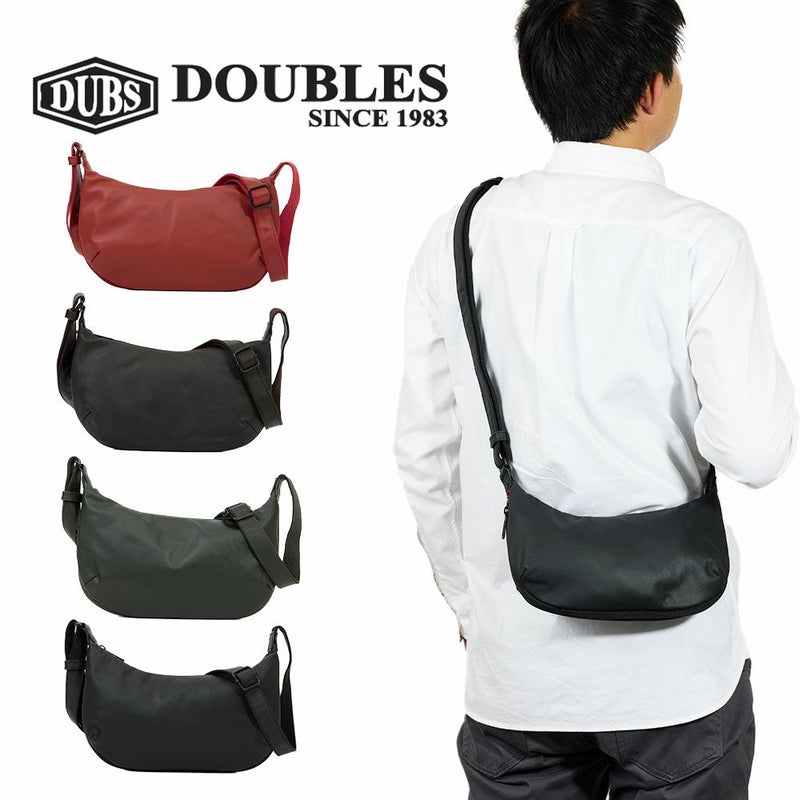 DOUBLESダブルスショルダーバッグバッグメンズレディース三日月型小さめ本革革レザー斜めがけ斜め掛け30代40代50代JPJ-1300
