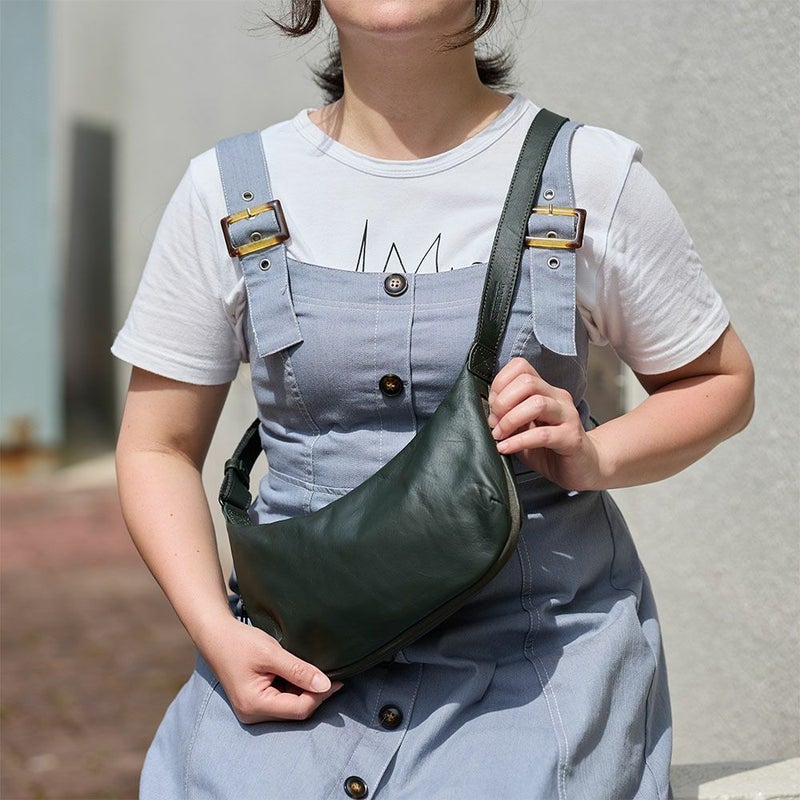 DOUBLESダブルスショルダーバッグバッグメンズレディース三日月型小さめ本革革レザー斜めがけ斜め掛け30代40代50代JPJ-1300