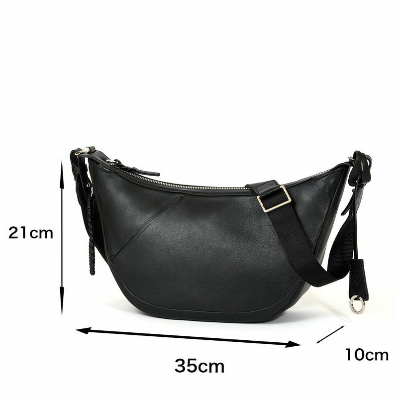 P.I.Dショルダーバッグ本革メンズピーアイディー撥水三日月型舟形通勤ショルダーショルダーバッグビジネスレザー革ブランドカジュアルPIDピー・アイ・ディーPAZ108