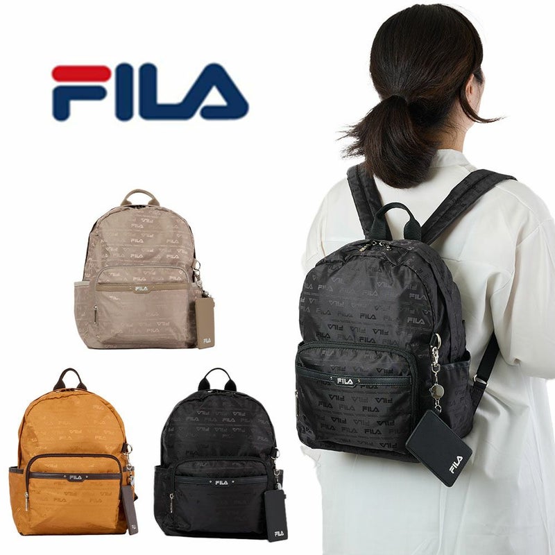 フィラリュックFILAレディースファスナー付き大人バッグ軽量多収納人気ブランド小さめマザーズバッグマザーズリュックおしゃれかわいい30代40代50代7696