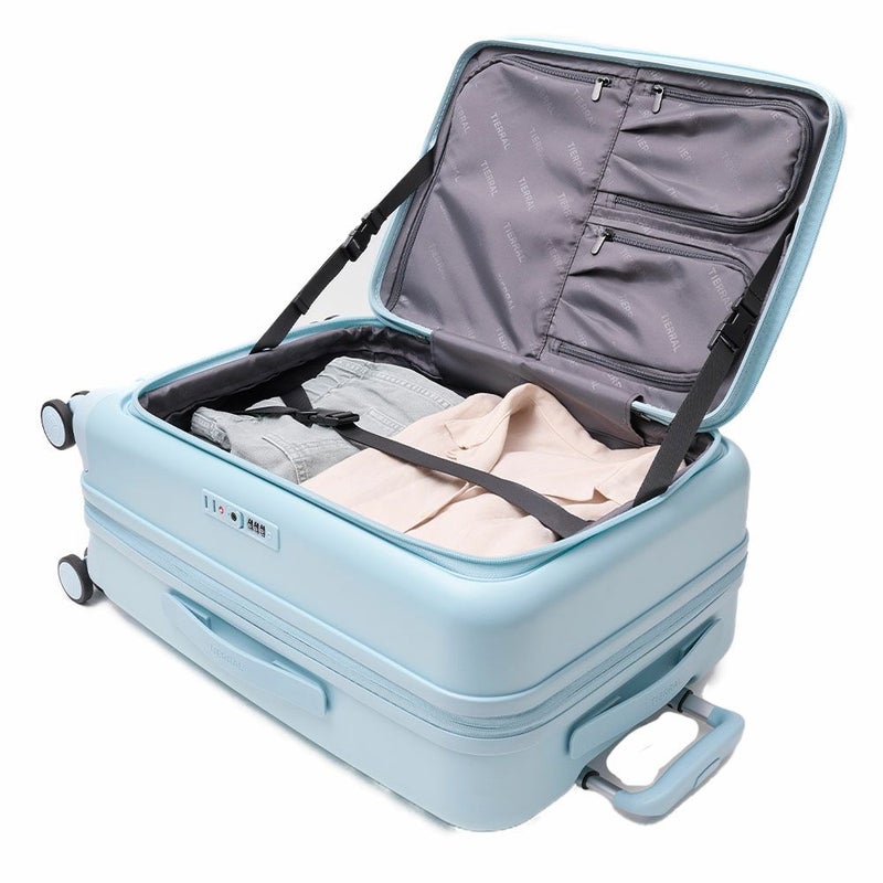 スーツケースPufferLサイズ83L96Lパファー大容量大きめ容量拡張ブックオープン7泊以上1週間軽量キャリーケースキャリーバッグおしゃれ軽い頑丈丈夫旅行TSAロックTIERRALティエラル